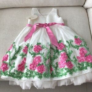 American Princess White and Pink Floral Dress